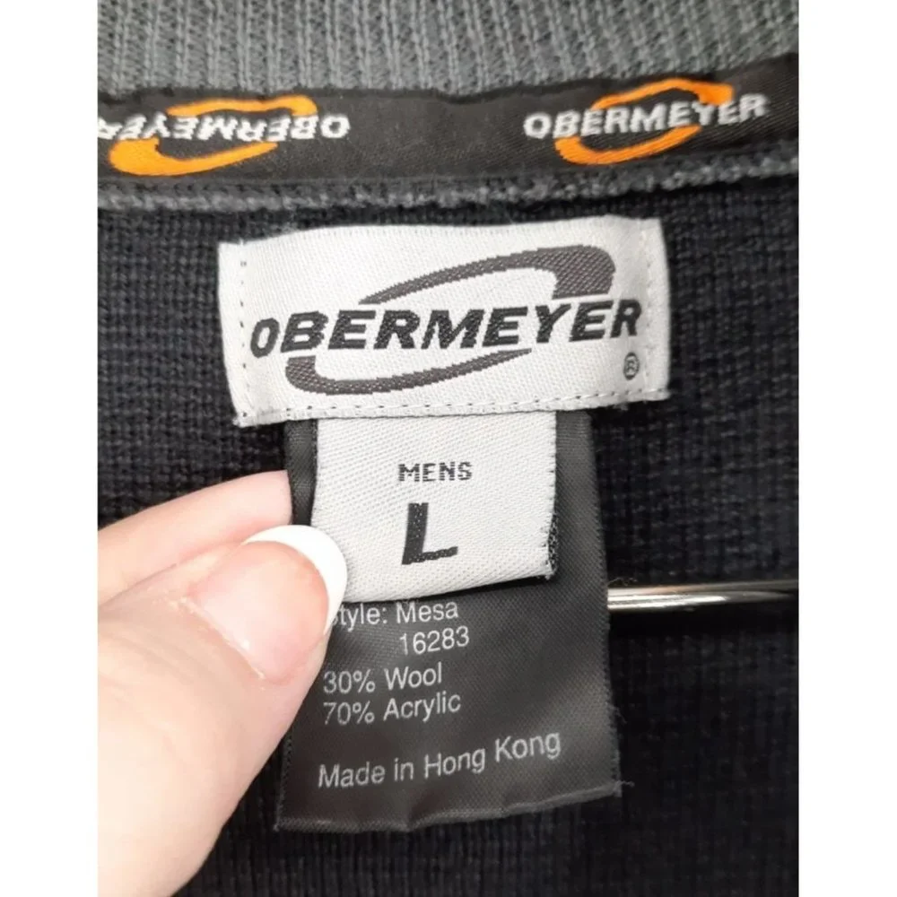 VTG 90s Obermeyer Black Gray Mesa Wool Acrylic Quarter Zip Ski Pullover Sweater_7
